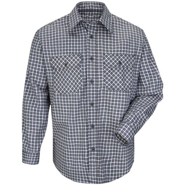 Plaid Long Sleeve Uniform Shirt - Long Sizes Thumbnail