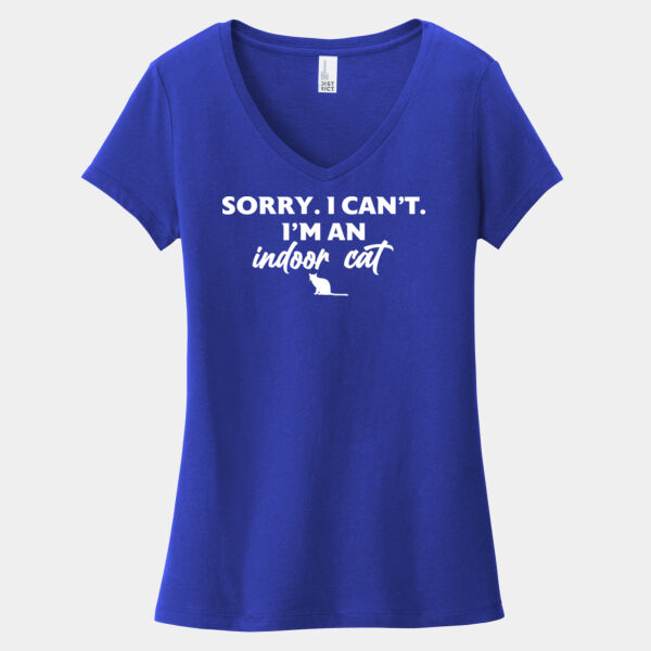 Sorry I Can't, I'm An Indoor Cat - Women's Very Important Tee ® V Neck Thumbnail
