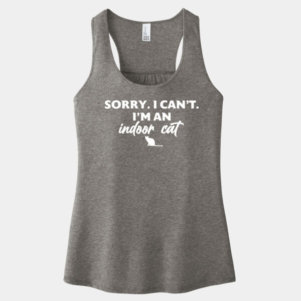 Sorry I Can't, I'm An Indoor Cat - Women's V.I.T. Gathered Back Tank Thumbnail