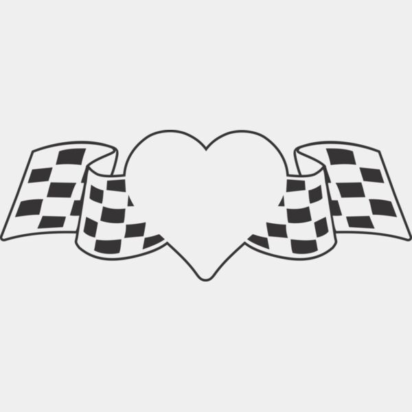 8067 Race Flag Heart Thumbnail