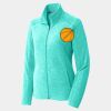 Ladies Heather Microfleece Full Zip Jacket Thumbnail